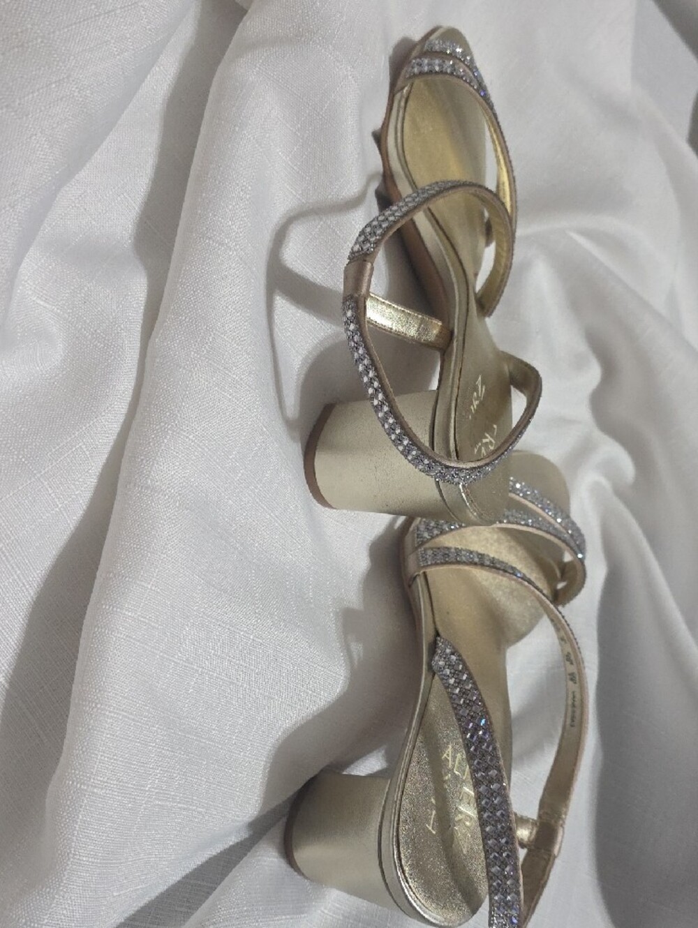 Naturalizer Gold Strappy Rhinestone Sandals - Picture 2 of 6